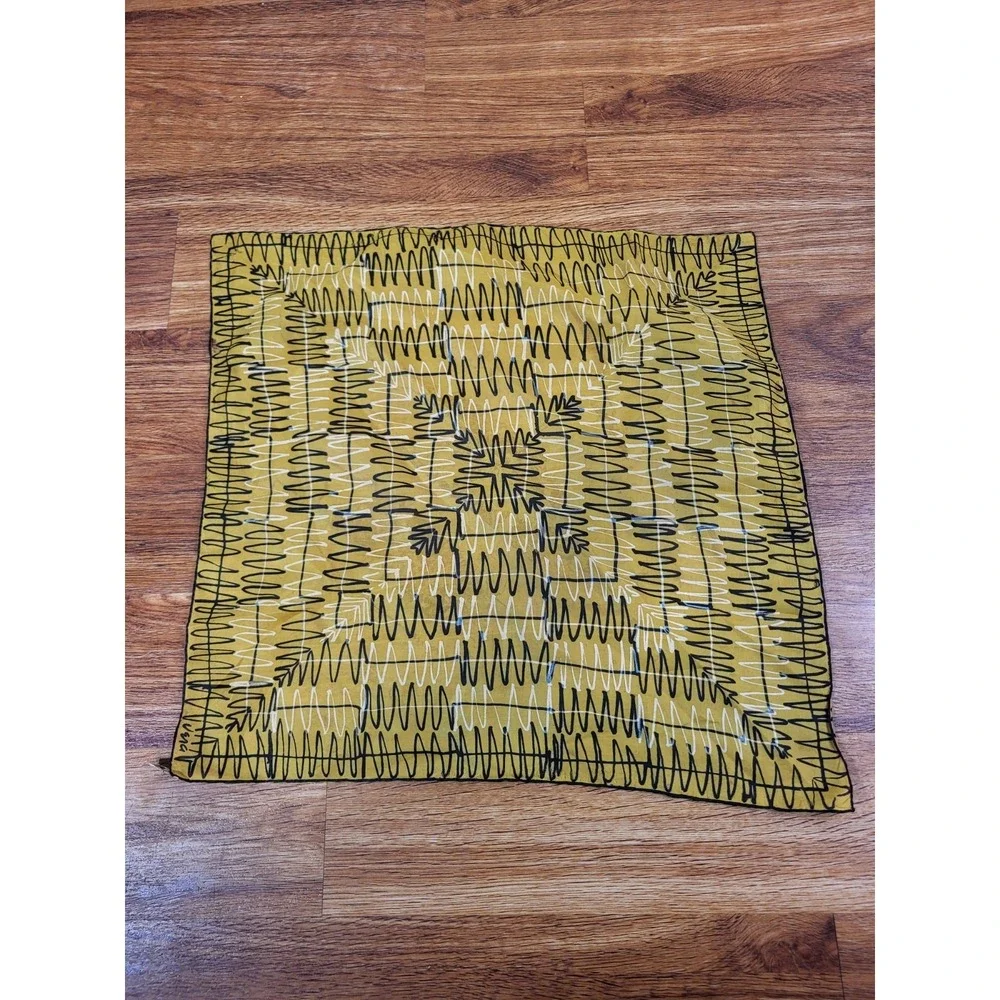 Vintage Vera 100% Silk Geometric Gold Square Scarf